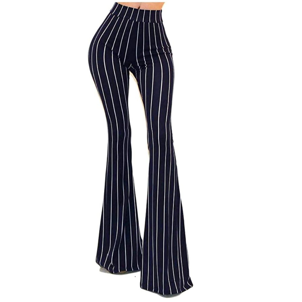 Navy Stripped Flare Pants